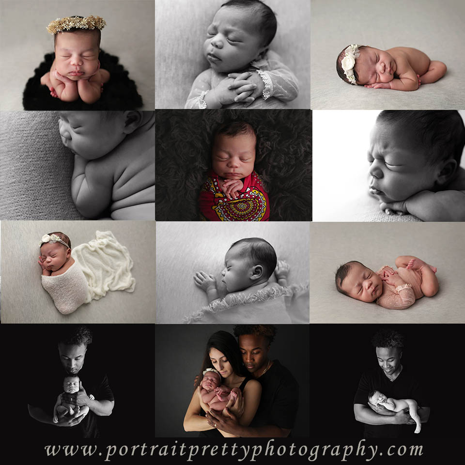 buffalo ny newborn photographer black gray and white color pallet girl-2