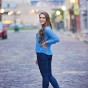 senior portraits at night cobblestone district