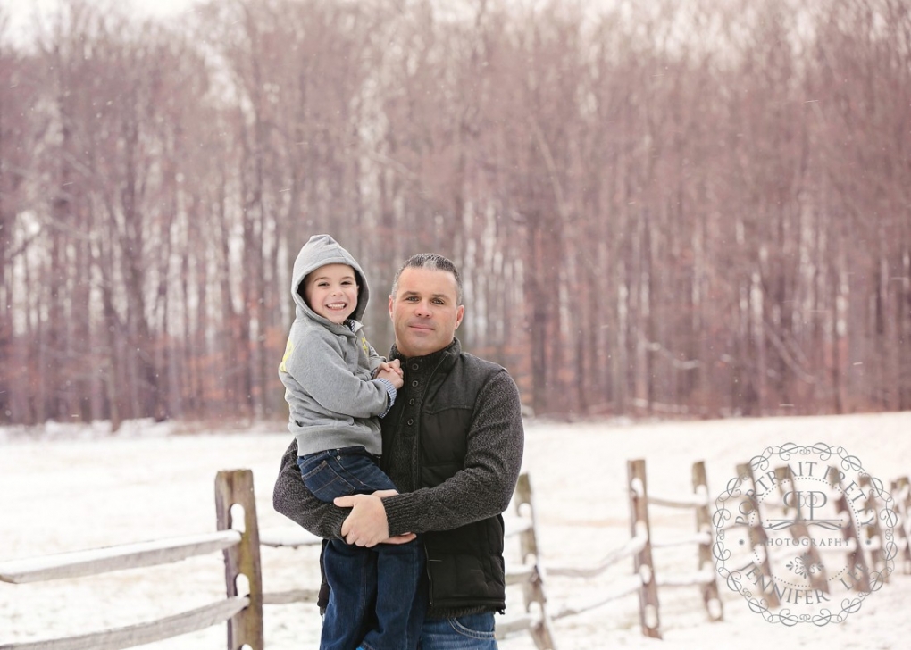daddy and son winter portrait east aurora