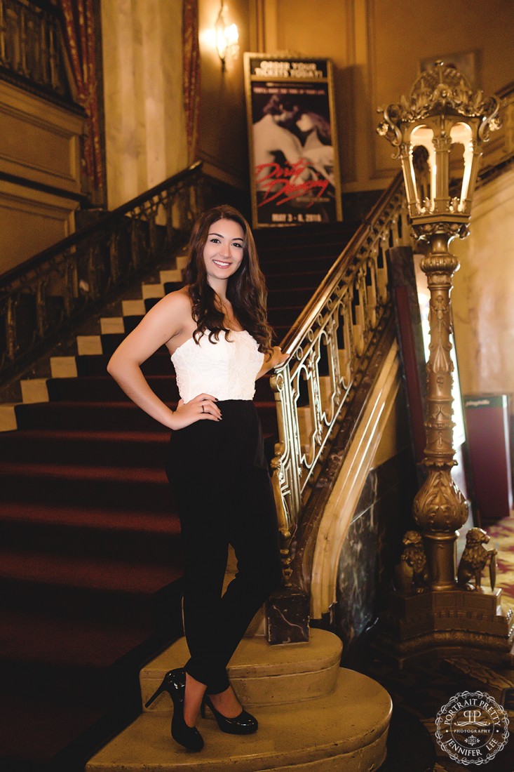 Sheas senior portraits by stairs and light by portrait pretty photography