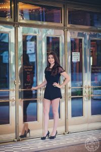 Sheas senior portraits outside by gold doors by portrait pretty photography