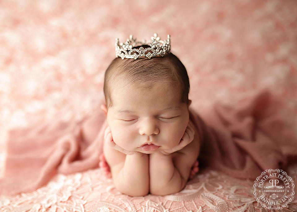 Newborn GIrl Photographed by Buffalo Newborn Photographer Portrait Pretty Photography