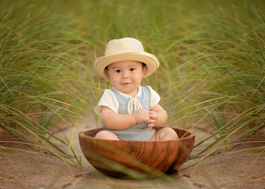 Portrait of toddler at buffalo ny beach by professional beach photographer in buffalo ny who specializes in babies